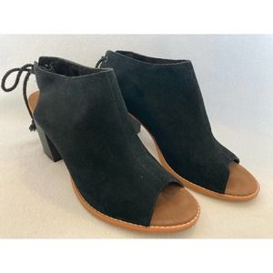 TOMS Elba Sandal Suede Heel Black